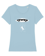 Cat abduction Tricou mânecă scurtă guler larg fitted Damă Expresser