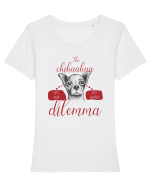 chihuahua dilemma Tricou mânecă scurtă guler larg fitted Damă Expresser