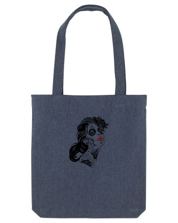 Sugar skull lady Midnight Blue