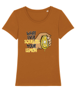 Squeeze your lemon Tricou mânecă scurtă guler larg fitted Damă Expresser