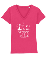 Love you to the moon Tricou mânecă scurtă guler V Damă Evoker
