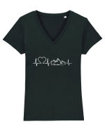 Mountains in my Heart Tricou mânecă scurtă guler V Damă Evoker