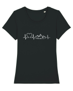 Mountains in my Heart Tricou mânecă scurtă guler larg fitted Damă Expresser
