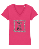 Chaos In My Brain  Tricou mânecă scurtă guler V Damă Evoker