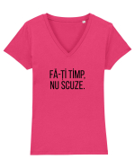 Fa-ti timp, nu scuze. Tricou mânecă scurtă guler V Damă Evoker