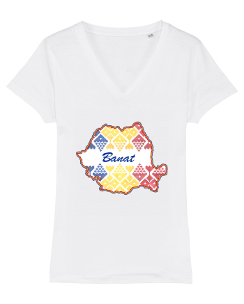 Banat Romania Tricolor Motive Nationale White