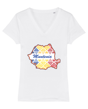 Muntenia Romania Tricolor Motive Nationale White