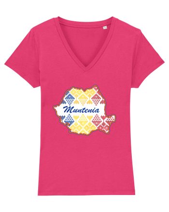 Muntenia Romania Tricolor Motive Nationale Raspberry