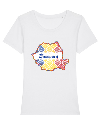 Bucovina Romania Tricolor Motive Nationale White