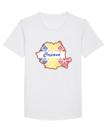 Crisana Romania Tricolor Motive Nationale Tricou mânecă scurtă guler larg Bărbat Skater