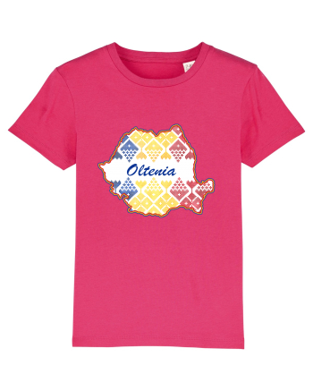 Oltenia Romania Tricolor Motive Nationale Raspberry