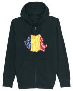 Romania Tricolor Identitate Hanorac cu fermoar Unisex Connector