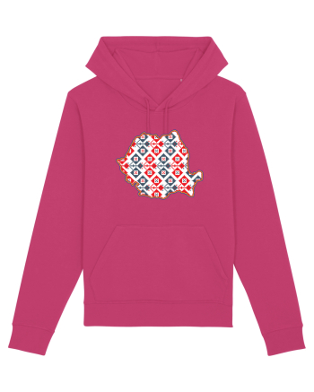 Romania Tricolor Motive Nationale Traditionale Raspberry