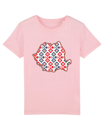 Romania Tricolor Motive Nationale Traditionale Cotton Pink