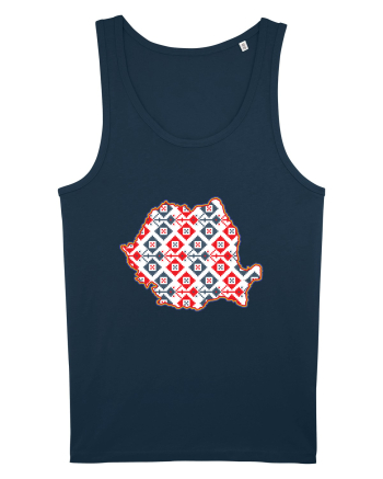 Romania Tricolor Motive Nationale Traditionale Navy