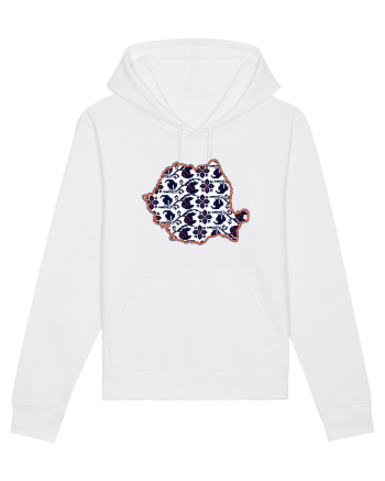 Romania Tricolor Motive Nationale Traditionale White