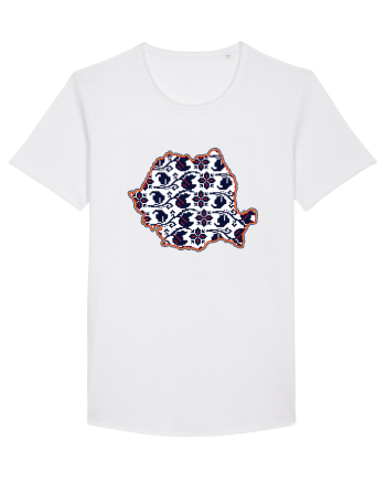 Romania Tricolor Motive Nationale Traditionale White