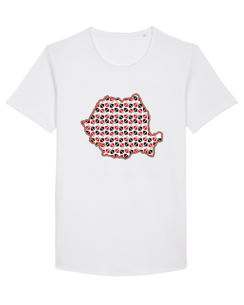 Romania Tricolor Motive Nationale Traditionale White
