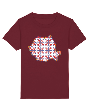 Romania Tricolor Motive Nationale Traditionale Burgundy