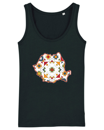 Romania Tricolor Motive Nationale Traditionale Black