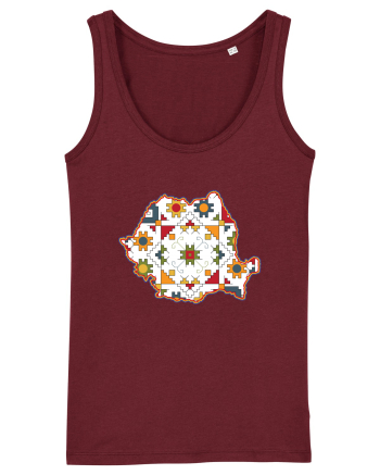 Romania Tricolor Motive Nationale Traditionale Burgundy