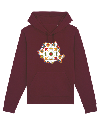 Romania Tricolor Motive Nationale Traditionale Burgundy