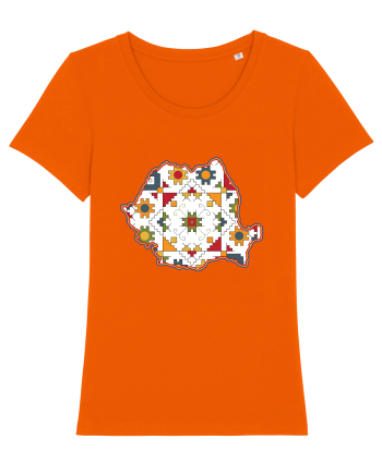 Romania Tricolor Motive Nationale Traditionale Bright Orange