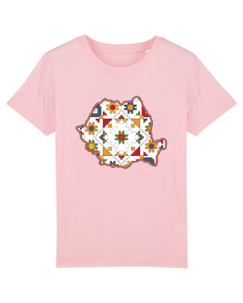 Romania Tricolor Motive Nationale Traditionale Cotton Pink
