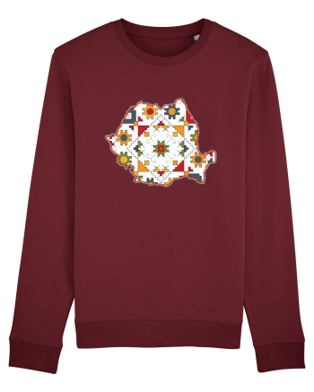 Romania Tricolor Motive Nationale Traditionale Burgundy