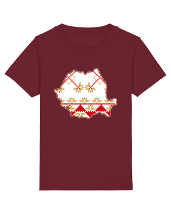 Romania Tricolor Motive Nationale Traditionale Burgundy