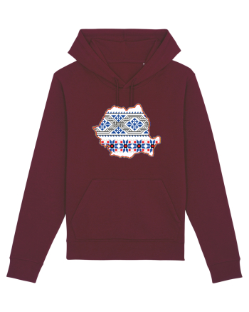 Romania Tricolor Motive Nationale Traditionale Burgundy