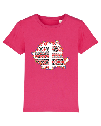 Romania Tricolor Motive Nationale Traditionale Raspberry