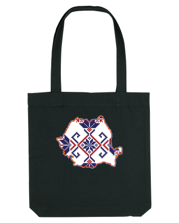 Romania Tricolor Motive Nationale Traditionale Black