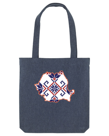 Romania Tricolor Motive Nationale Traditionale Midnight Blue