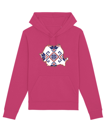 Romania Tricolor Motive Nationale Traditionale Raspberry