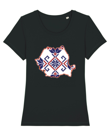 Romania Tricolor Motive Nationale Traditionale Black