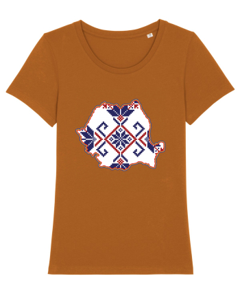 Romania Tricolor Motive Nationale Traditionale Roasted Orange