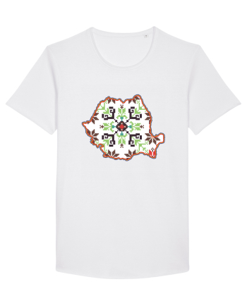 Romania Tricolor Motive Nationale Traditionale White