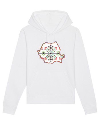 Romania Tricolor Motive Nationale Traditionale White