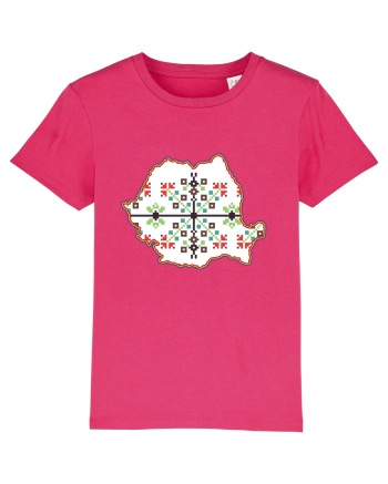 Romania Tricolor Motive Nationale Traditionale Raspberry