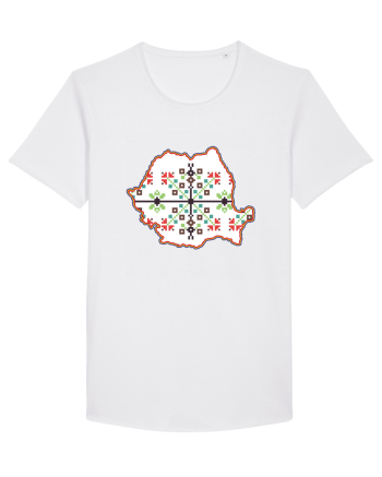 Romania Tricolor Motive Nationale Traditionale White
