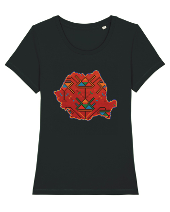Romania Tricolor Motive Nationale Traditionale Black