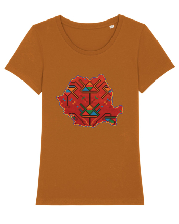 Romania Tricolor Motive Nationale Traditionale Roasted Orange