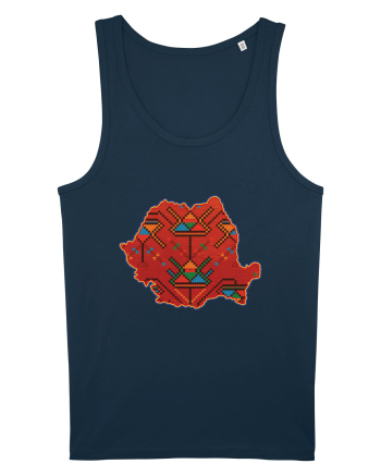 Romania Tricolor Motive Nationale Traditionale Navy