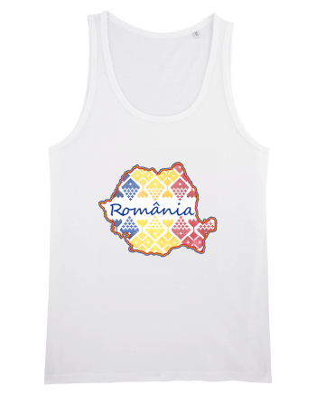 Romania Tricolor Motive Nationale White