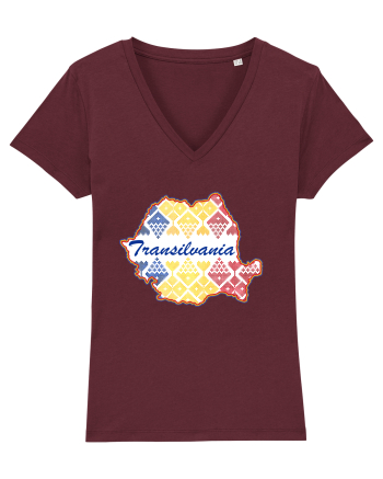 Transilvania Romania Tricolor Motive Nationale Burgundy