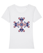 Romania Motiv National Traditional Tricou mânecă scurtă guler larg fitted Damă Expresser