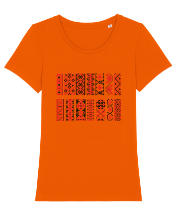 Romania Motiv National Traditional Bright Orange