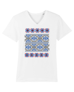 Romania Motiv National Traditional Tricou mânecă scurtă guler V Bărbat Presenter