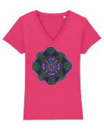 Floarea vietii Tricou mânecă scurtă guler V Damă Evoker